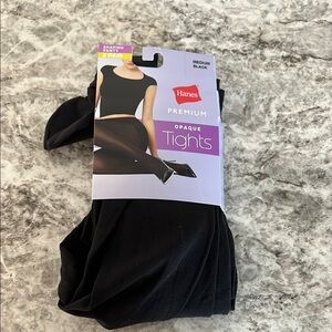 Hanes Premium Black Opaque Tights